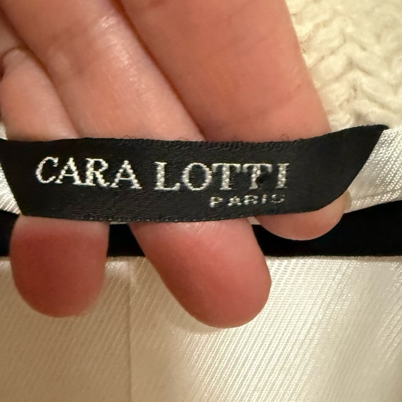 Cara Lotti Cream Angora Wool Knit Cropped Jacket Sizee Medium Made in France - Picture 10 of 11